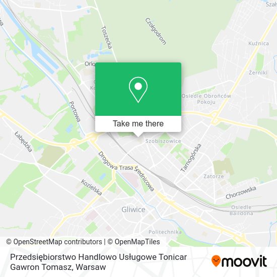 Przedsiębiorstwo Handlowo Usługowe Tonicar Gawron Tomasz map