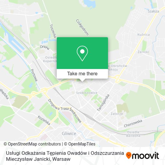 Usługi Odkażania Tępienia Owadów i Odszczurzania Mieczysław Janicki map