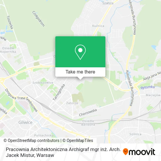 Карта Pracownia Architektoniczna Archigraf mgr inż. Arch. Jacek Mistur