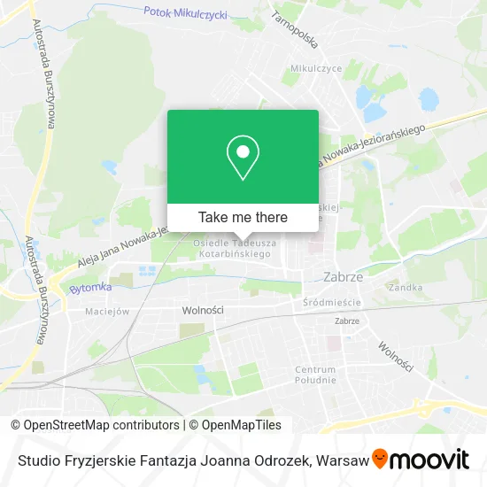 Карта Studio Fryzjerskie Fantazja Joanna Odrozek