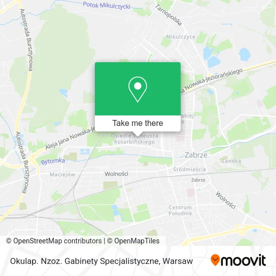 Карта Okulap. Nzoz. Gabinety Specjalistyczne