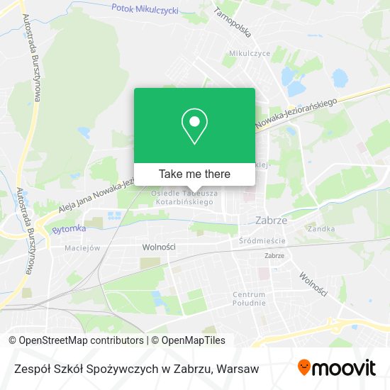 Zespół Szkół Spożywczych w Zabrzu map