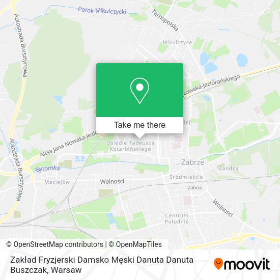 Zakład Fryzjerski Damsko Męski Danuta Danuta Buszczak map