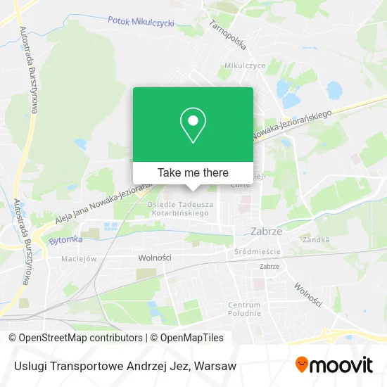 Карта Uslugi Transportowe Andrzej Jez