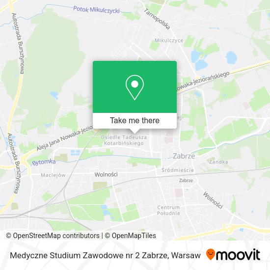 Medyczne Studium Zawodowe nr 2 Zabrze map