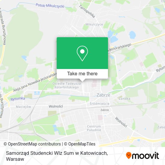 Samorząd Studencki Wlz Sum w Katowicach map