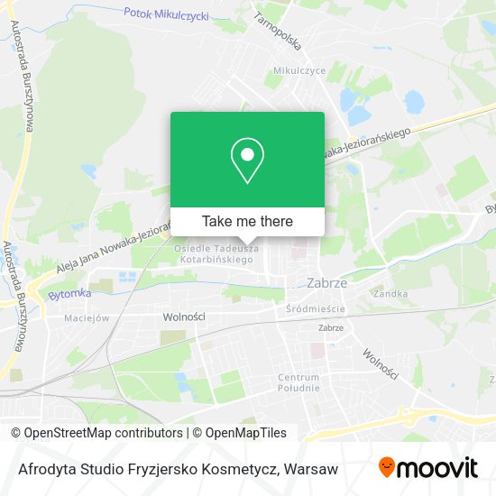 Карта Afrodyta Studio Fryzjersko Kosmetycz