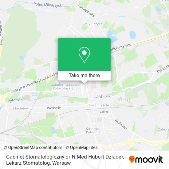 Gabinet Stomatologiczny dr N Med Hubert Dziadek Lekarz Stomatolog map