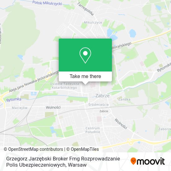 Grzegorz Jarzębski Broker Fmg Rozprowadzanie Polis Ubezpieczeniowych map