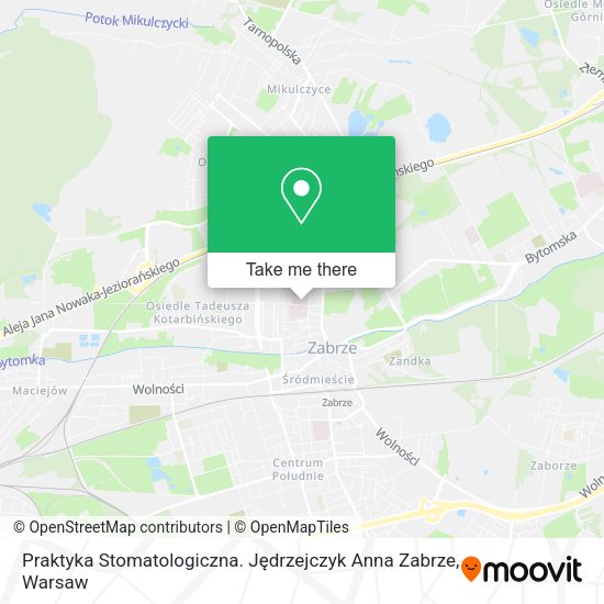 Praktyka Stomatologiczna. Jędrzejczyk Anna Zabrze map