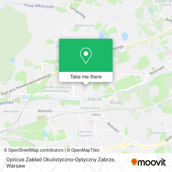 Карта Opticus Zakład Okulistyczno-Optyczny Zabrze