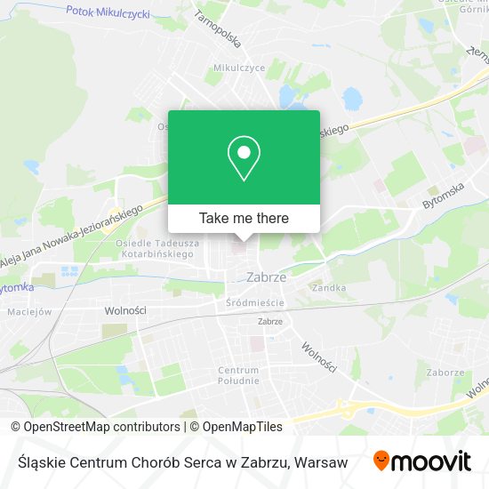 Śląskie Centrum Chorób Serca w Zabrzu map