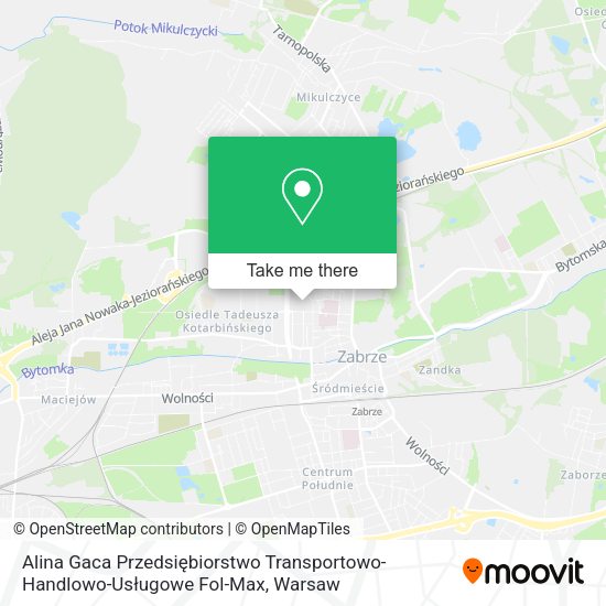 Карта Alina Gaca Przedsiębiorstwo Transportowo-Handlowo-Usługowe Fol-Max