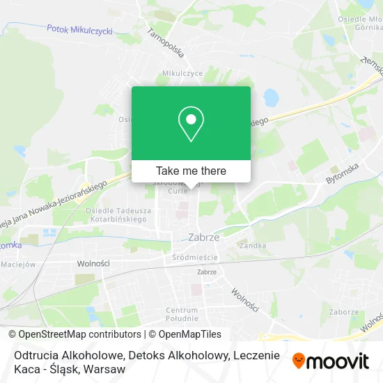 Карта Odtrucia Alkoholowe, Detoks Alkoholowy, Leczenie Kaca - Śląsk