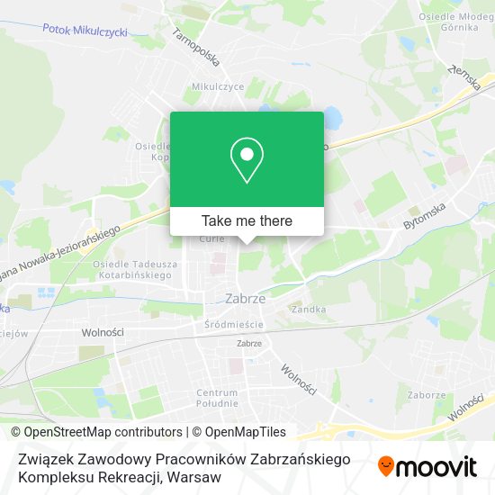 Карта Związek Zawodowy Pracowników Zabrzańskiego Kompleksu Rekreacji