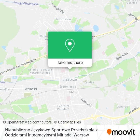 Niepubliczne Językowo-Sportowe Przedszkole z Oddziałami Integracyjnymi Miriada map