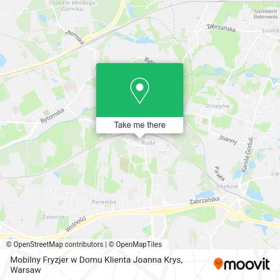 Карта Mobilny Fryzjer w Domu Klienta Joanna Krys