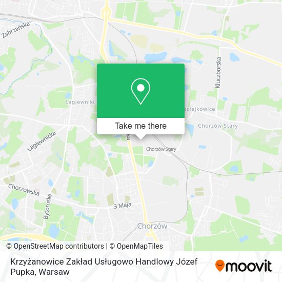 Krzyżanowice Zakład Usługowo Handlowy Józef Pupka map