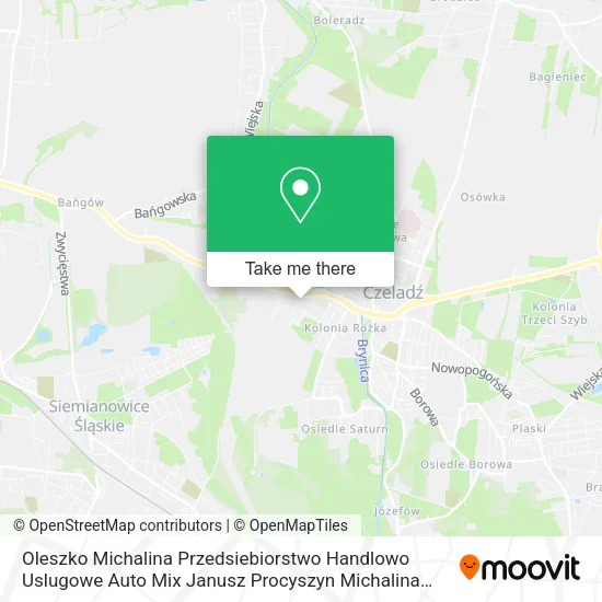 Карта Oleszko Michalina Przedsiebiorstwo Handlowo Uslugowe Auto Mix Janusz Procyszyn Michalina Oleszko Ba
