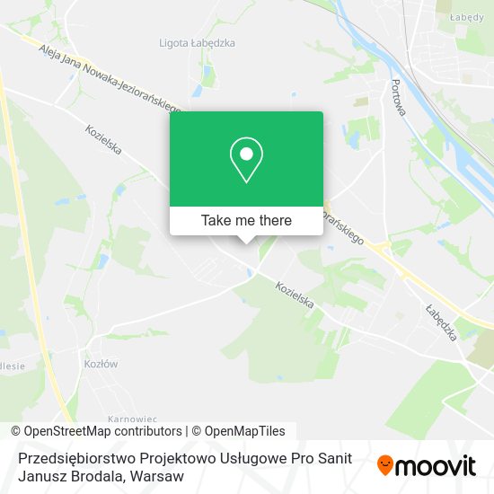 Przedsiębiorstwo Projektowo Usługowe Pro Sanit Janusz Brodala map