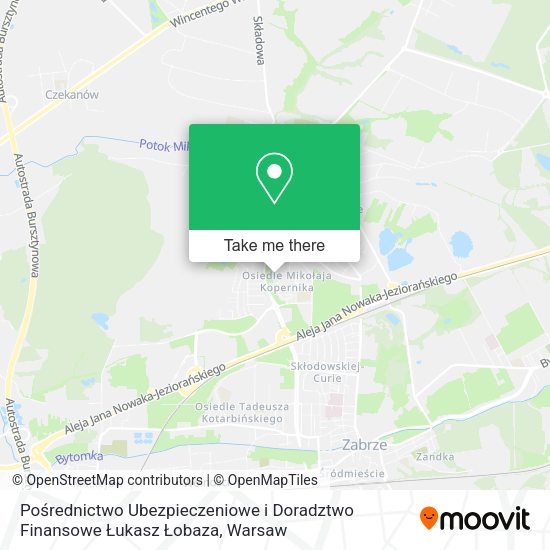 Pośrednictwo Ubezpieczeniowe i Doradztwo Finansowe Łukasz Łobaza map