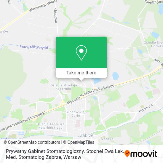 Prywatny Gabinet Stomatologiczny. Stochel Ewa Lek. Med. Stomatolog Zabrze map