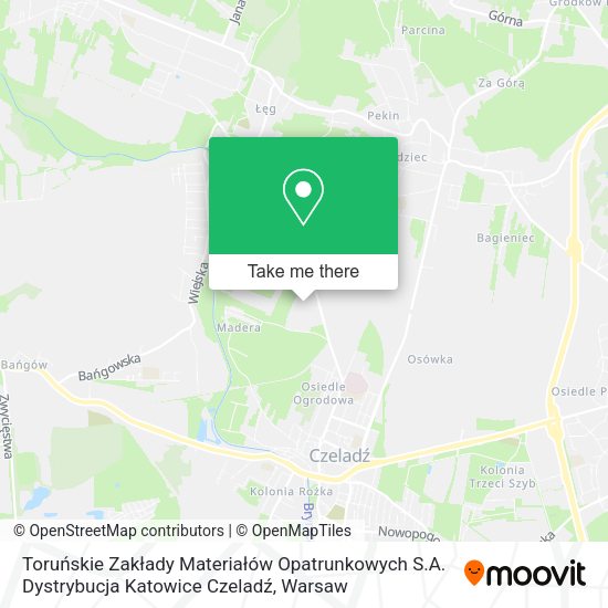 Toruńskie Zakłady Materiałów Opatrunkowych S.A. Dystrybucja Katowice Czeladź map