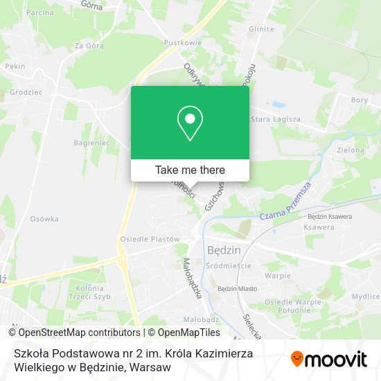 Szkoła Podstawowa nr 2 im. Króla Kazimierza Wielkiego w Będzinie map