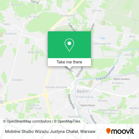 Mobilne Studio Wizażu Justyna Chałat map