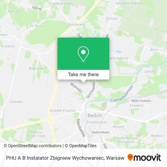 PHU A B Instalator Zbigniew Wychowaniec map