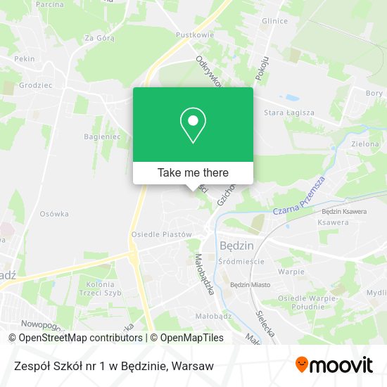 Zespół Szkół nr 1 w Będzinie map