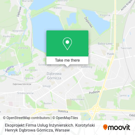 Карта Ekoprojekt Firma Usług Inżynierskich. Korotyński Henryk Dąbrowa Górnicza