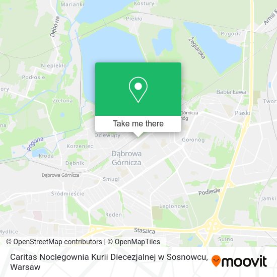 Caritas Noclegownia Kurii Diecezjalnej w Sosnowcu map