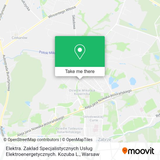 Elektra. Zakład Specjalistycznych Usług Elektroenergetycznych. Kozuba L. map