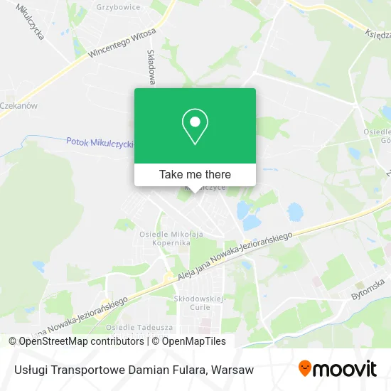 Карта Usługi Transportowe Damian Fulara