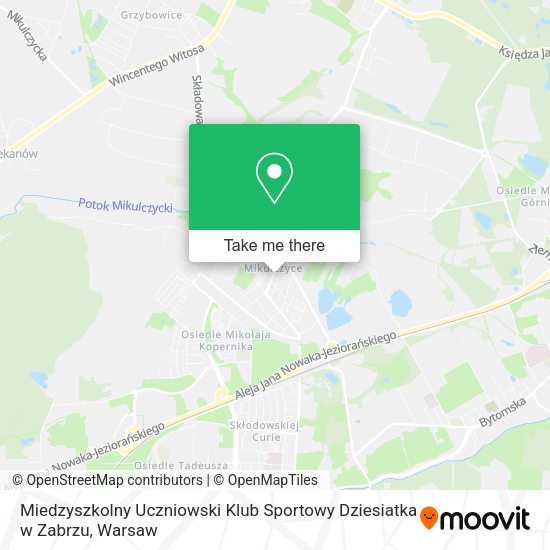 Miedzyszkolny Uczniowski Klub Sportowy Dziesiatka w Zabrzu map