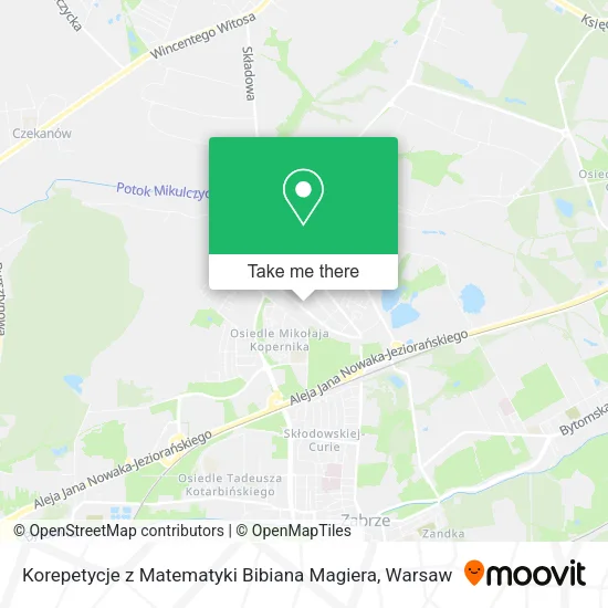 Карта Korepetycje z Matematyki Bibiana Magiera