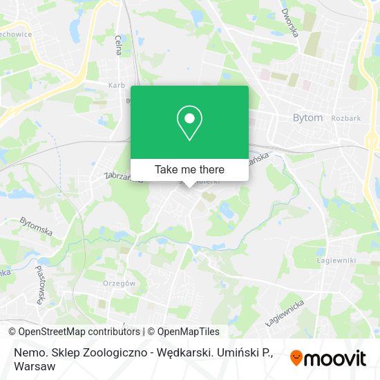 Nemo. Sklep Zoologiczno - Wędkarski. Umiński P. map