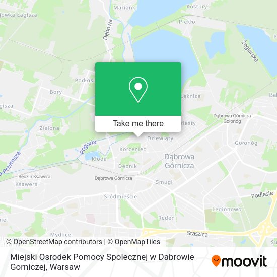 Miejski Osrodek Pomocy Spolecznej w Dabrowie Gorniczej map