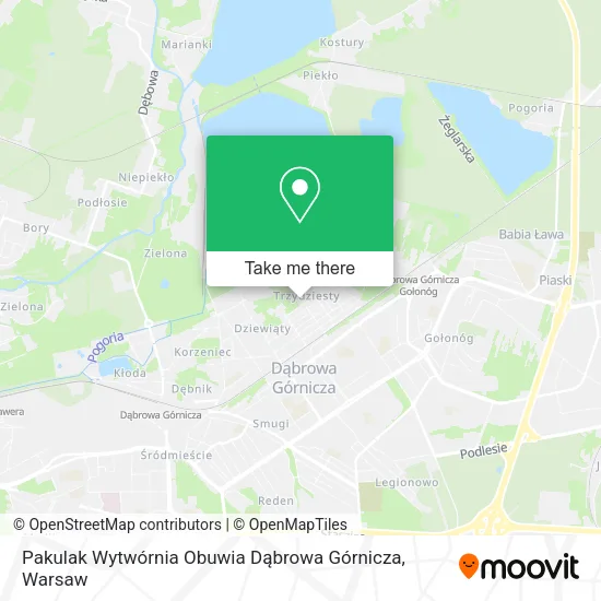 Карта Pakulak Wytwórnia Obuwia Dąbrowa Górnicza