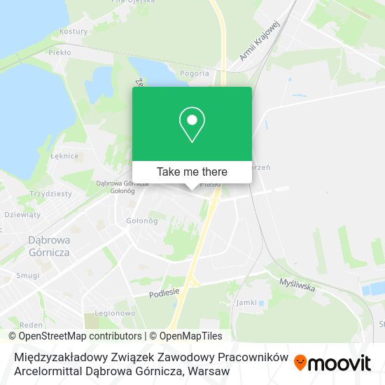 Międzyzakładowy Związek Zawodowy Pracowników Arcelormittal Dąbrowa Górnicza map