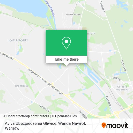 Aviva Ubezpieczenia Gliwice, Wanda Nawrot map