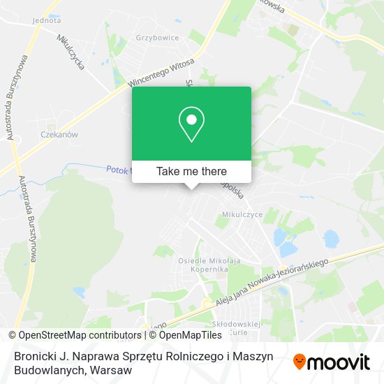 Bronicki J. Naprawa Sprzętu Rolniczego i Maszyn Budowlanych map