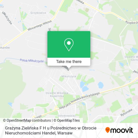 Grażyna Zielińska F H u Pośrednictwo w Obrocie Nieruchomościami Handel map