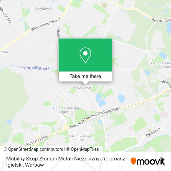 Mobilny Skup Złomu i Metali Nieżelaznych Tomasz Igielski map