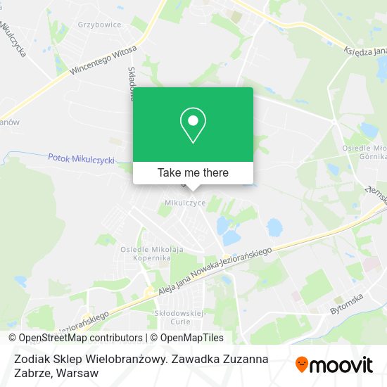 Zodiak Sklep Wielobranżowy. Zawadka Zuzanna Zabrze map