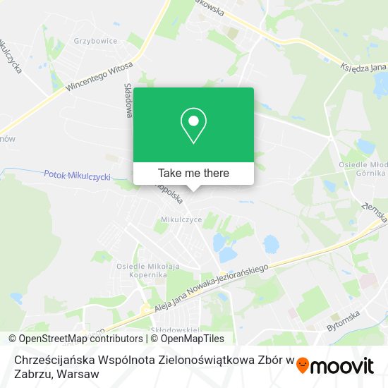 Chrześcijańska Wspólnota Zielonoświątkowa Zbór w Zabrzu map