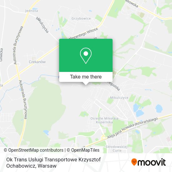 Ok Trans Usługi Transportowe Krzysztof Ochabowicz map