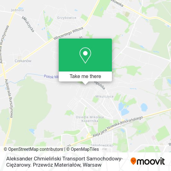 Aleksander Chmieliński Transport Samochodowy- Ciężarowy. Przewóz Materiałów map