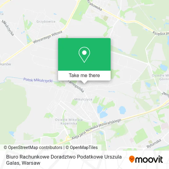 Карта Biuro Rachunkowe Doradztwo Podatkowe Urszula Galas